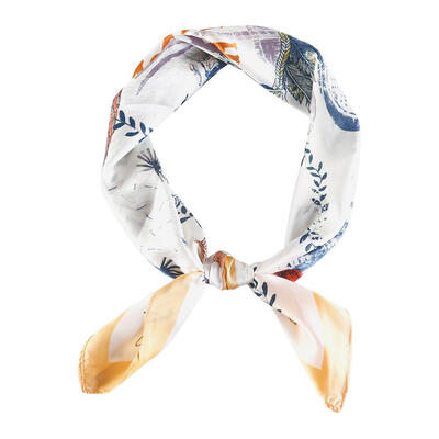 

Vintage Women Silk Shawl Floral Print Square Scarf Neck Hair Tie Band Gift