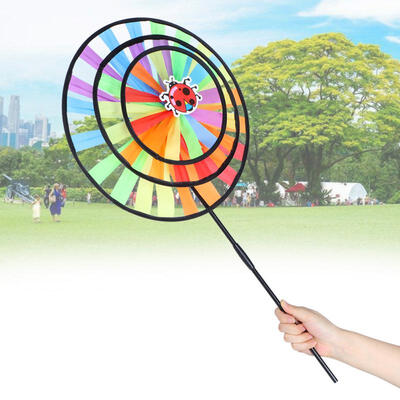 

Greensen Children Plastic Three-layer Windmill Garden Outdoor Lawn Party Decoration