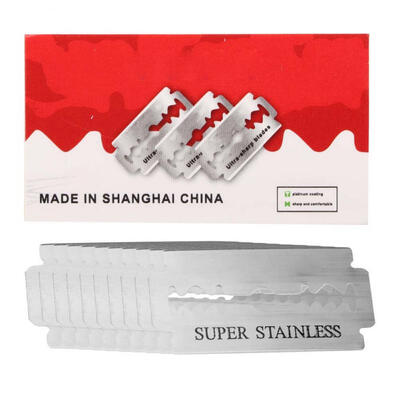 

Greensen 10 pcs Box Razor Blades Men Traditional Manual Razor Beard Trimmer Accessory