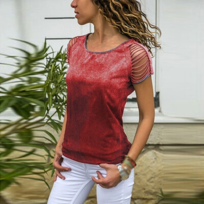 

Women Plus Size Short Sleeve T-shirt Round Neck Summer Tops Casual Party Holiday