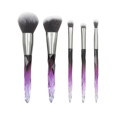 

〖Follure〗5 Pcs Crystal And Diamond Transparent Handle Cosmetic Brush Set