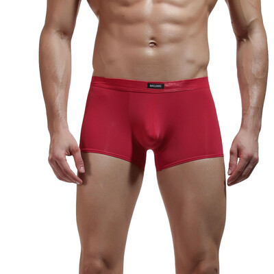 

Tailored Mens Sexy Underpants Pure Color Breathable Patchwork Ice-silk Underwear