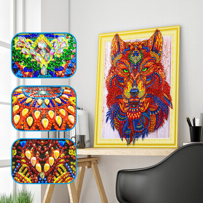 

Gobestart Special Shaped Diamond Painting DIY 5D Partial Drill Cross Stitch Kits Crystal R