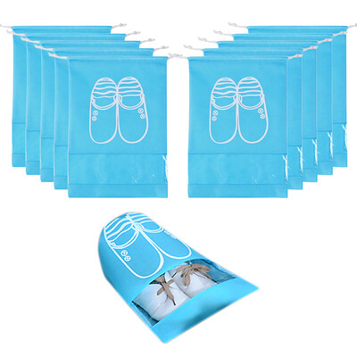 

10 Pack Non-Woven Drawstring Shoe Storage Bag Men Women Travel Gym Shoe Packing Organizer Bag Pouch