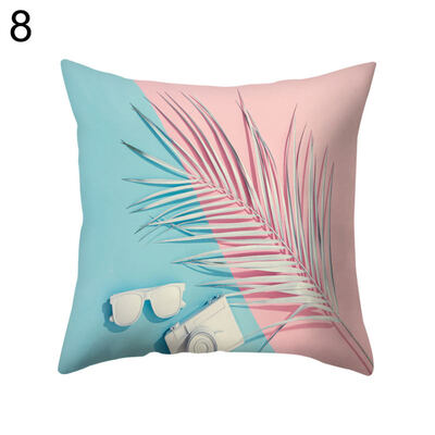 

Leaves Color Block Pillow Cover Cushion Case Home Car Sofa Bedroom Hotel Decor