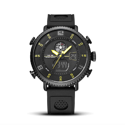 

WEIDE WH6106 Dual Display Quartz Digital Men Watch Sports 3ATM Waterproof Big Dial Large Face Stopwatch Timer Week Alarm Dual Time