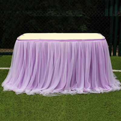 

Multi colors table skirt Tutu tulle fabric for wedding party Table decoration textile for home tablecloths accessories