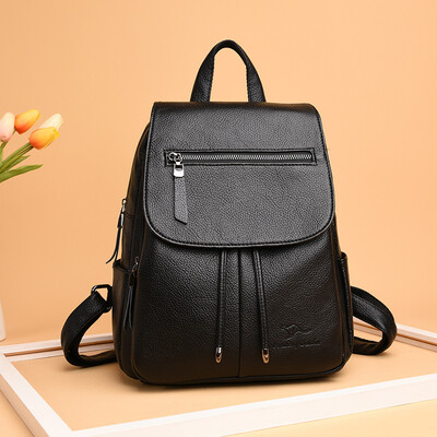 

Backpack ladies soft leather waterproof fashion wild outdoor travel backpack