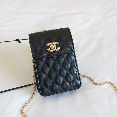 

2019 new casual temperament Sen wild Messenger cell phone bag Korean fashion simple rhombic chain shoulder bag