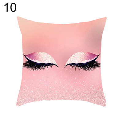 

Eyelash Print Pillow Case Sofa Waist Throw Cushion Cover Home Office Decoration