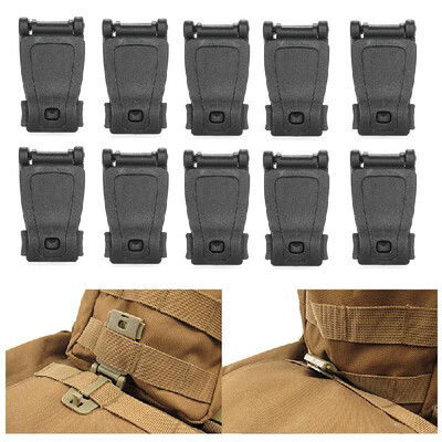 

10 Pieces Tactical Gear Strap Clip for Molle Backpack Webbing Attachments D Ring Hook Tactical Vest Belt