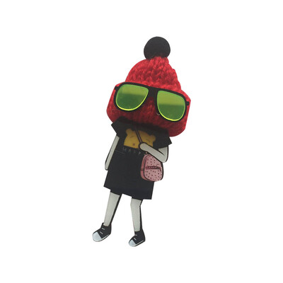

Women Wool Hat Cute Brooches Pins In Backpack Girl Gifts