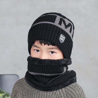 

2 P cs Kids Winter Warm Knitted Hat And Circle Scarf