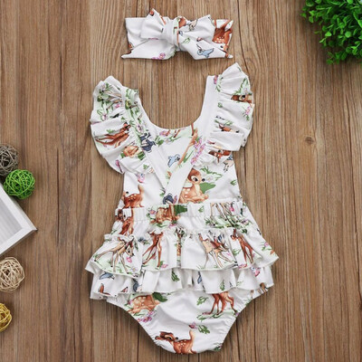 

Toddler Infant Baby Girls Cotton Deer Romper Bodysuit Jumpsuit Clothes Outfits