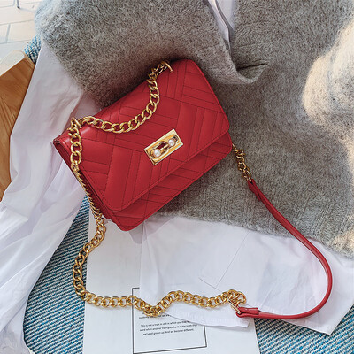 

Ins super fire pack small square bag on the new Korean version of the fashion chain small bag shoulder slung small bag Lingge retro female