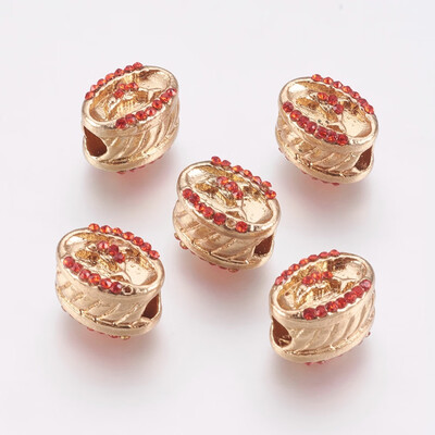 

Alloy European Beads Large Hole Beads with Rhinestone Oval with Dolphin Light Gold 13135x95x9510mm Hole 4mm