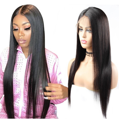 

Peruvian Hair 8A Straight Human Hair Wigs 360 Lace Frontal Wigs 10"-26" Pre-plucked Human Hair Lace Front Wigs Swiss Lace Cap