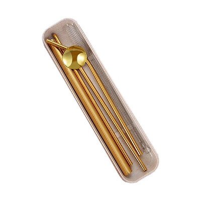 

304 Stainless Steel Metal Eco-Friendly Home Restaurant Drinking Straw Reusable Cleaner Brush Kit