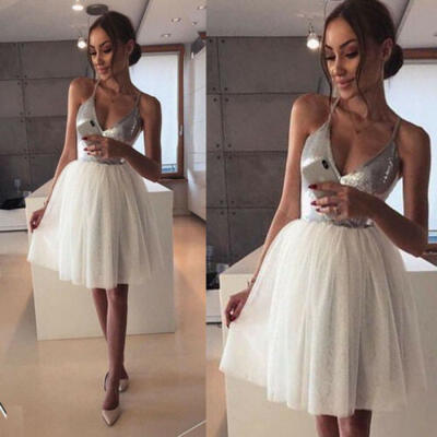 

Women Lace Short Dress Cocktail Party Evening Formal Ball Gown Prom Mini Dresses