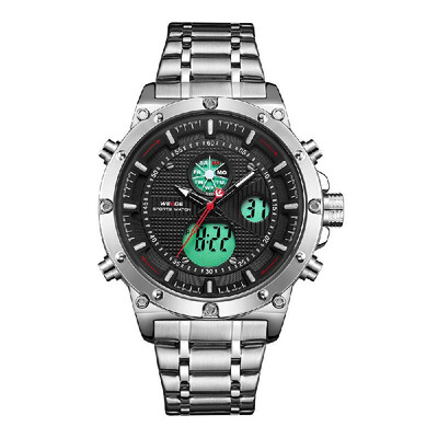 

WEIDE WH6906 Dual Display Two Movement Quartz Digital Men Watch 3ATM Waterproof LCD Backlight Luminous Sport Dual Time Zone Auto D