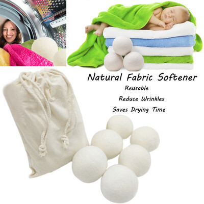 

Gobestart Sheep 6-Pack Premium Wool Dryer Balls Reusable Natural Fabric Softener 6CM