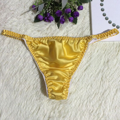 

Women Solid Panties Briefs Low Rise Sexy Underwear Elastic Waist Silk Underpants