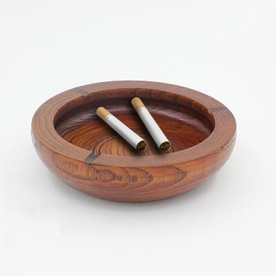 

Gobestart 12x4cmWood Ashtray Smoking Tray Ash Bin Cigarettes Tobacco Outdoor Patio Garden