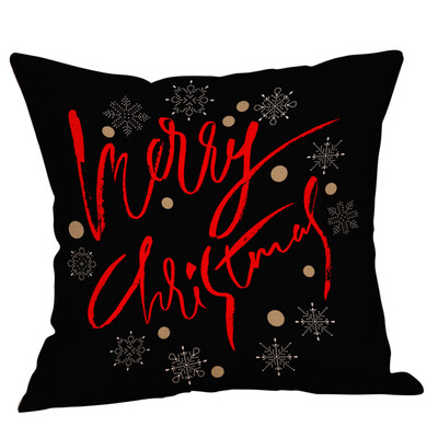 

Tailored Happy Christmas Pillow Cases Linen Sofa Cushion Cover Home Decor Pillow Case