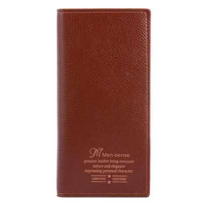 

Men Simple Long Wallets PU Business Letters Soft Solid Color Coin Purses