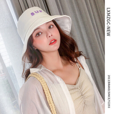 

2019 new womens Korean version of the 100-set fishermans hat can fold sun hat japanese simple literary basin hat