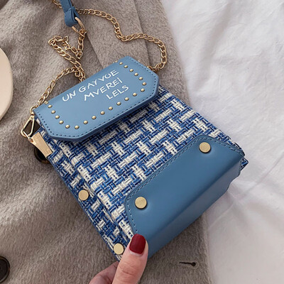 

Autumn new small bag 2019 new Korean fashion rivet messenger bag Joker chain shoulder bag