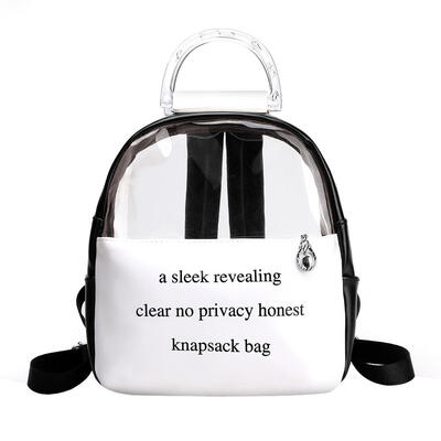 

Women Girls Small Backpacks Leather Clear PVC Shoulder Student Schoolbags