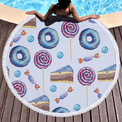 

Gobestart 1 PC Round Beach Pool Home Shower Towel Blanket Table Cloth Yoga Mat
