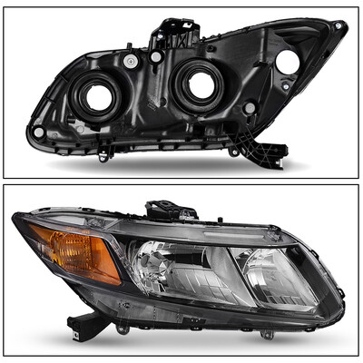 

for 2012-2015 Honda Civic Black Housing Headlights Headlamps Assembly LeftRight 2013 2014