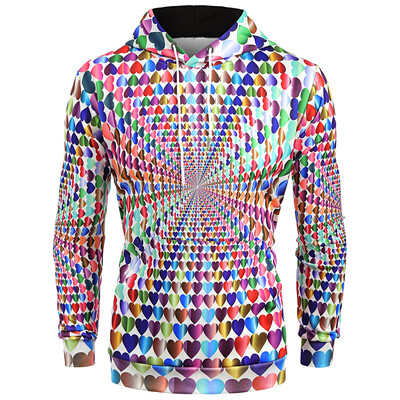 

Colorful 3D Hearts Print Pullover Hoodie