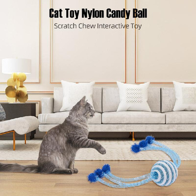 

Cat Toy Nylon Candy Ball 4CM Cat Scratch Chew Interactive Toy for Cat Kitten Pet