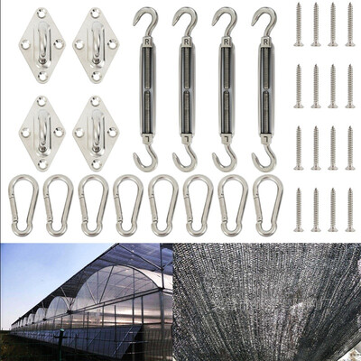 

18pcs Heavy Duty Sun Shade Sail Fixing Kit for Garden Triangle&Square Rectangle