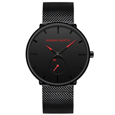 

Gobestart High Quality Simple Waterproof Black Stainless Steel Mesh Strap Quartz Watch