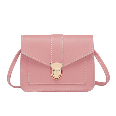 

Women Solid Color Covered Lock Buckle Crossbody Shoulder Bag Pouch Phone Purse