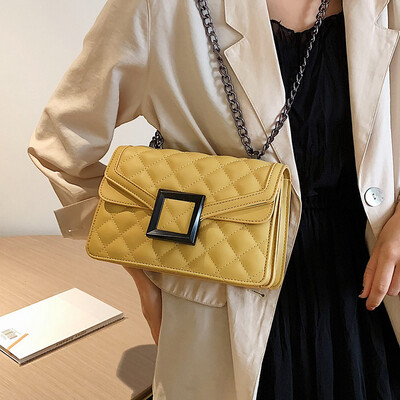 

French niche rhombic chain bag female 2019 new Korean version of the wild single shoulder slung fashion simple small square bag