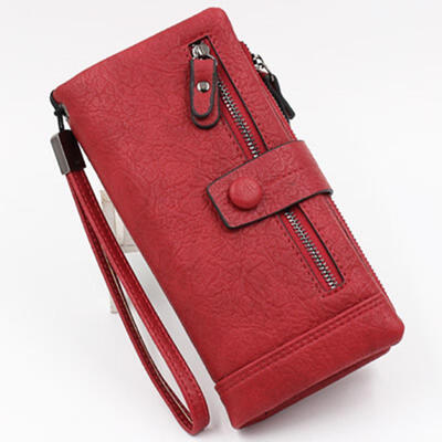 

2018 New Seven Color Women Wallet Fashion Long Zipper Hasp Clutch Wallets Ms Cow Leather Multi-card Bit Coin Purse