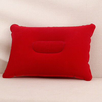 

Outdoor PVC Pillow Tour Camping Thick Flocking Inflatable Pillow Nap Companion