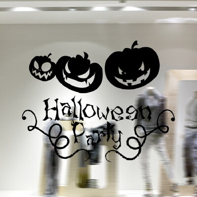 

YEDUO Hallowmas Pumpkin Sticker American Style Creative Diy Cartoon Home Decor Decals For Christmas Shop Window Decoration