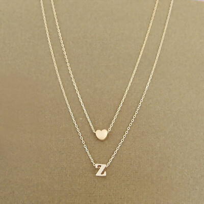

Fashion personality love heart letter pendant initial necklace necklace charm womens mini chain jewelry letters can choose thei