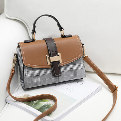

Baggage lady fashion oblique Bag texture foreign lady portable lattice simple Korean version of Baitie shoulder