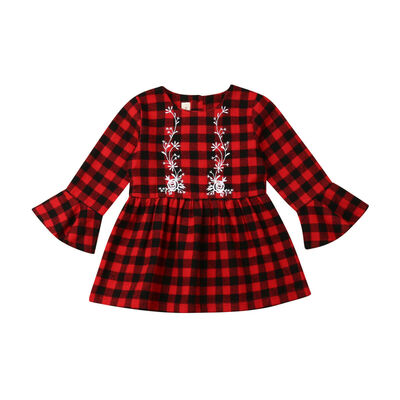 

Christmas Kid Baby Girl Plaid Party Pageant Princess Xmas Dress Outfits Sundress