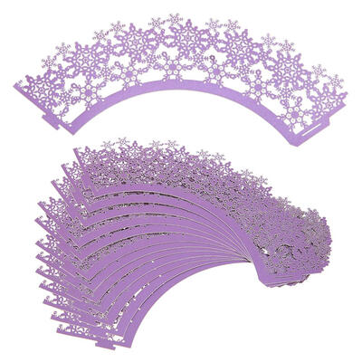 

12pcs Christmas Snowflake Cupcake Cases Hollow Laser Cut DIY Baking Wrapper