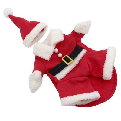 

Christmas Pet Dog Costume Puppy Xmas Santa Coat Clothing Cosplay Party Hoodies