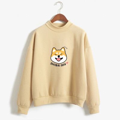 

Toponeto Womens Casual Long Sleeve Sweatshirt Blouse Tops Pullover Shiba Inu