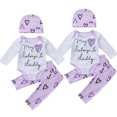 

Infant Baby Girls Cotton Long Sleeve Romper Bodysuit Pants Clothes Outfits Set